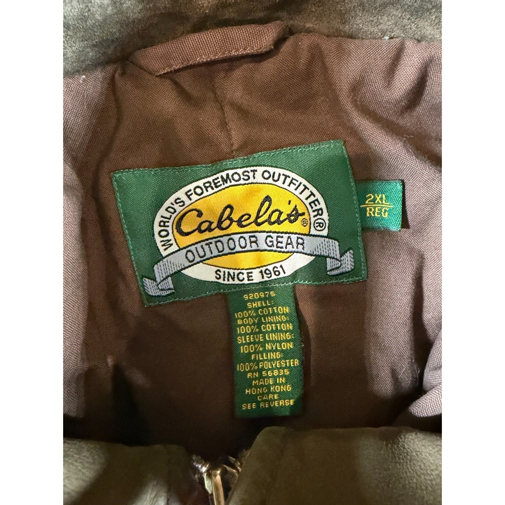 Vtg 90s Cabela's Timberwolf Jacket 2XL Brown Insulated Work Field Coat USA - Picture 3 of 8